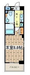 ウイングルート 1Kの間取図画像