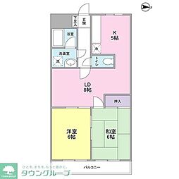 リヴェール青山 2LDKの間取図画像