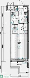 MAINSTAGE二子多摩川 1Kの間取図画像