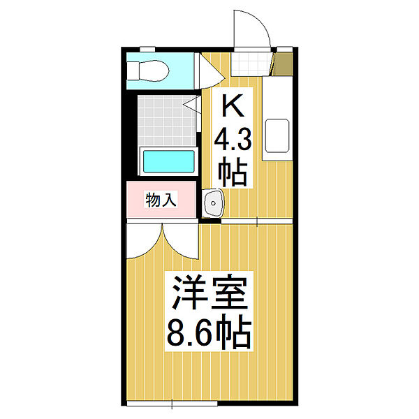 長野県東御市新屋(賃貸アパート1K・2階・24.71㎡)の写真 その2