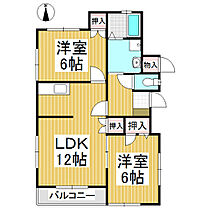 ＳＰＡＺＩＯ  ｜ 長野県上田市中之条（賃貸アパート2LDK・2階・54.00㎡） その2