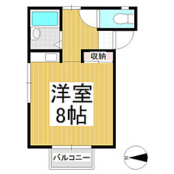 山辺ハイツ東 ワンルームの間取図画像