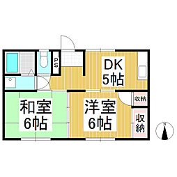 ハイツオレンジペコ 2DKの間取図画像