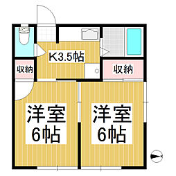 リエージュ道場町A 2Kの間取図画像