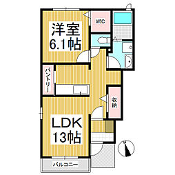 メモリアルコート 1LDKの間取図画像