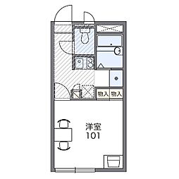 レオパレスアンシャンテひろ 1Kの間取図画像
