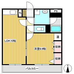 ロイヤルコート 1LDKの間取図画像