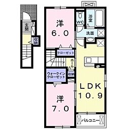 Mノワイエ 2LDKの間取図画像