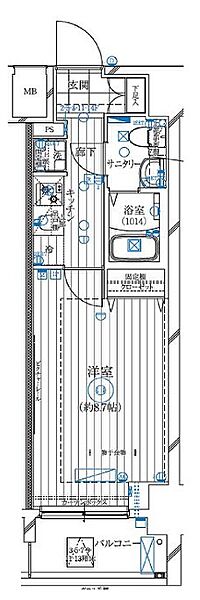 レガリス亀戸（REGALIZ亀戸） 1003｜東京都江東区亀戸７丁目(賃貸マンション1K・10階・25.65㎡)の写真 その2