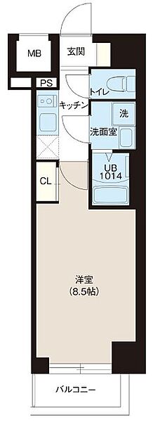 レオーネ錦糸町 402｜東京都墨田区緑３丁目(賃貸マンション1K・4階・25.26㎡)の写真 その2