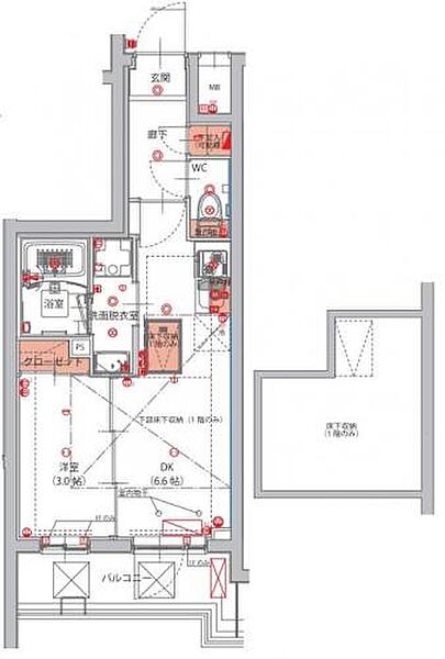 ハーモニーレジデンス東京南砂パークサイド 107｜東京都江東区南砂７丁目(賃貸マンション1DK・1階・25.92㎡)の写真 その2