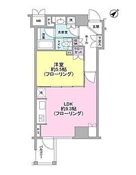 クオリア銀座 2階1LDKの間取り