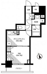 銀座レジデンス伍番館 8階1DKの間取り