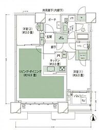 ドゥ・トゥールEAST棟 2SLDKの間取図画像
