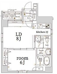 ログ銀座東 1LDKの間取図画像