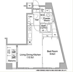コンフォリア銀座EAST 1LDKの間取図画像