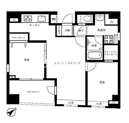 レグノ・ヴェール明石町 2LDKの間取図画像