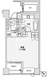 カスタリア銀座 ワンルームの間取図画像