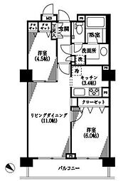 トーキョー・オーディアム 2LDKの間取図画像