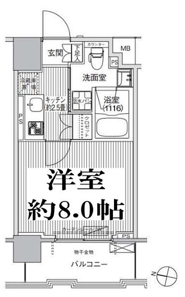 コスモグランス南品川 203｜東京都品川区南品川５丁目(賃貸マンション1K・2階・25.53㎡)の写真 その2