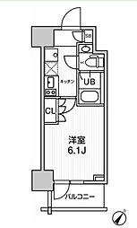 JMFレジデンス北品川 3階1Kの間取り