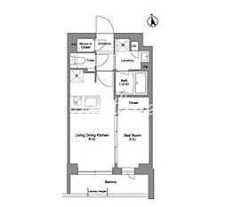 コンフォリア戸越公園 4階1LDKの間取り