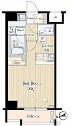 松葉（ＭＡＴＳＵＢＡ） 1003 10階1Kの間取り