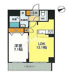 ＬＡＳＡ大崎V 2階1LDKの間取り