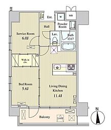ザ・マグノリアガーデン恵比寿 1SLDKの間取図画像