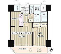 トレステージ目黒 1LDKの間取図画像