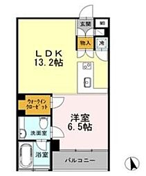 カスタリア目黒長者丸 1LDKの間取図画像