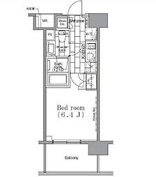 パークハビオ目黒リバーサイド 1Kの間取図画像