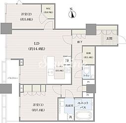 シティタワー高輪 2LDKの間取図画像