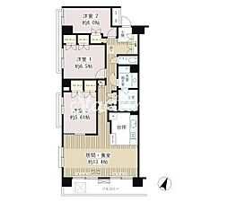 クラッサ目黒かむろ坂 3LDKの間取図画像