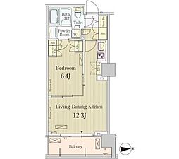 パークアクシス池田山 1LDKの間取図画像