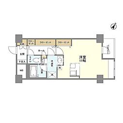 シティテラス田町 ワンルームの間取図画像