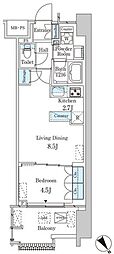 レガシス中目黒 1LDKの間取図画像