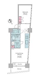 レジディア目黒3 1LDKの間取図画像