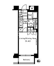 パークアクシス浜松町 1Kの間取図画像