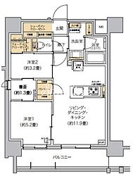 リビオメゾン芝浦 2LDKの間取図画像