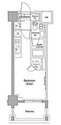 ザ・パークハビオ西大井 ワンルームの間取図画像