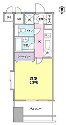 プロスペクトグラーサ広尾 1Kの間取図画像