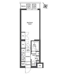 COMFORIA不動前 1Kの間取図画像