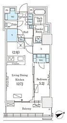 ロイヤルパークス品川 1LDKの間取図画像