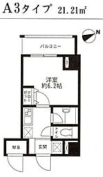 レジディア東品川 1Kの間取図画像