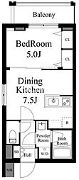 ParkWoods戸越公園 1DKの間取図画像