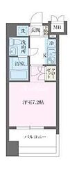 パシフィックレジデンス芝一丁目 1Kの間取図画像