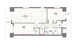 PRIMEURBAN目黒リバーフロント 2LDKの間取図画像