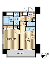 ラポール三田 1DKの間取図画像