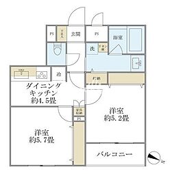 ザ 品川イーストレジデンス 2Kの間取図画像